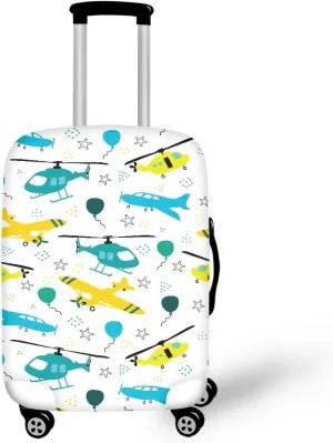 Luggage Cover, Travel Bags Protector with Zippered Bottom Easy to Install Lightweight Suitcase Covers Easy to Install with Zippered for Travel Airplane Print