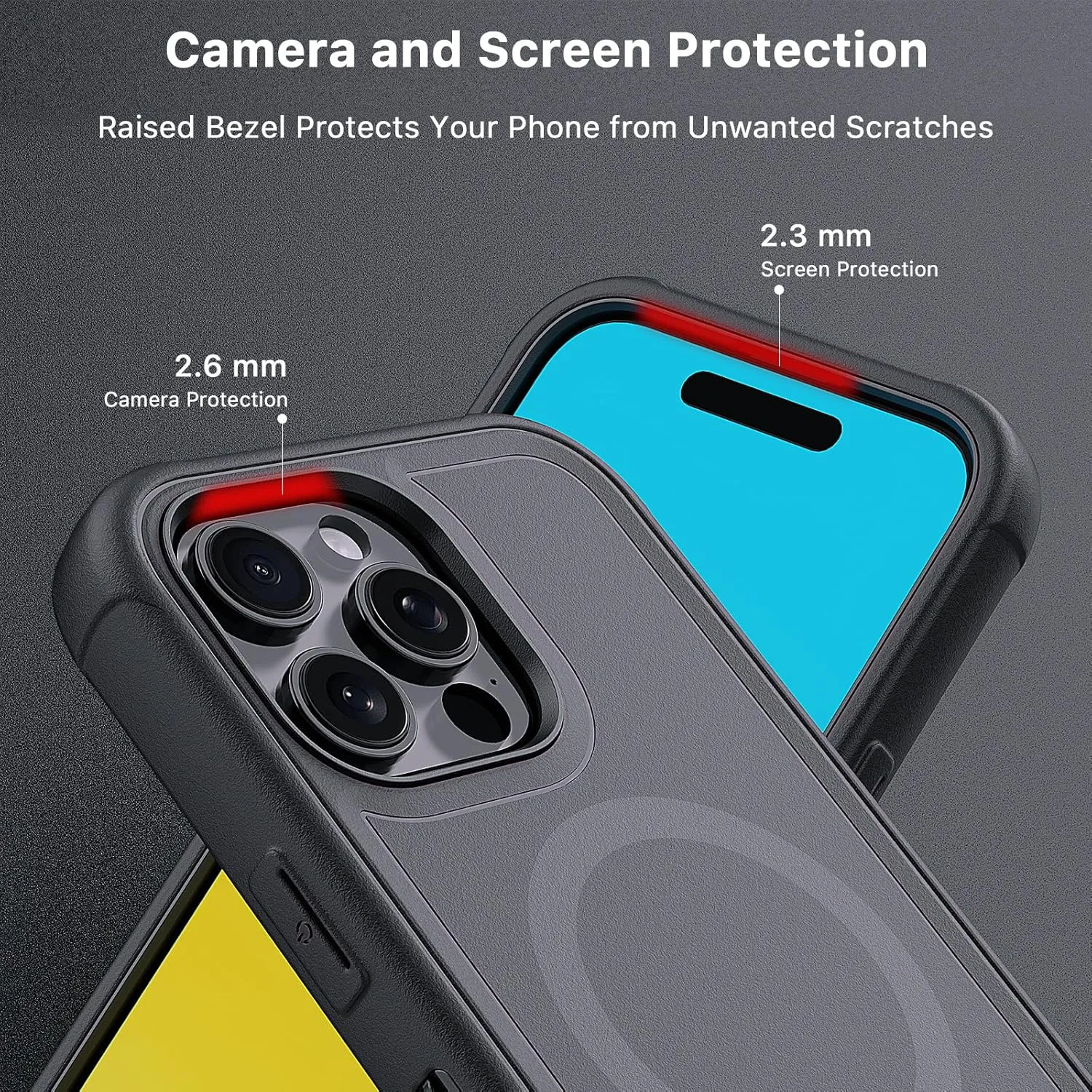 M MYBAT PRO Maverick Series iPhone 16 Pro 6.3 Case with Belt Clip Holster,[Compatible with Magsafe] w/Screen Protector,Anti-Drop,Shockproof,with 360°Rotating Kickstand,Heavy Duty Protection Black