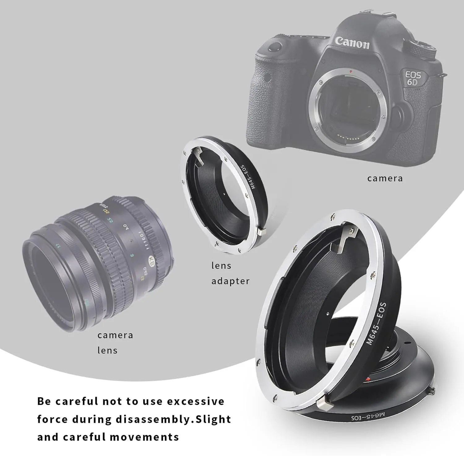 M645 Lens EOS Adapter,Mamiya 645 (M645) Mount Lens to EOS Camera Body,Compatible with EF Cameras 5D Mark IV,80D,760D,750D 6D,5D,7D,70D,60Da,60D,50D,40D,30D,100D,700D,650D 600D,550D,500D 400D