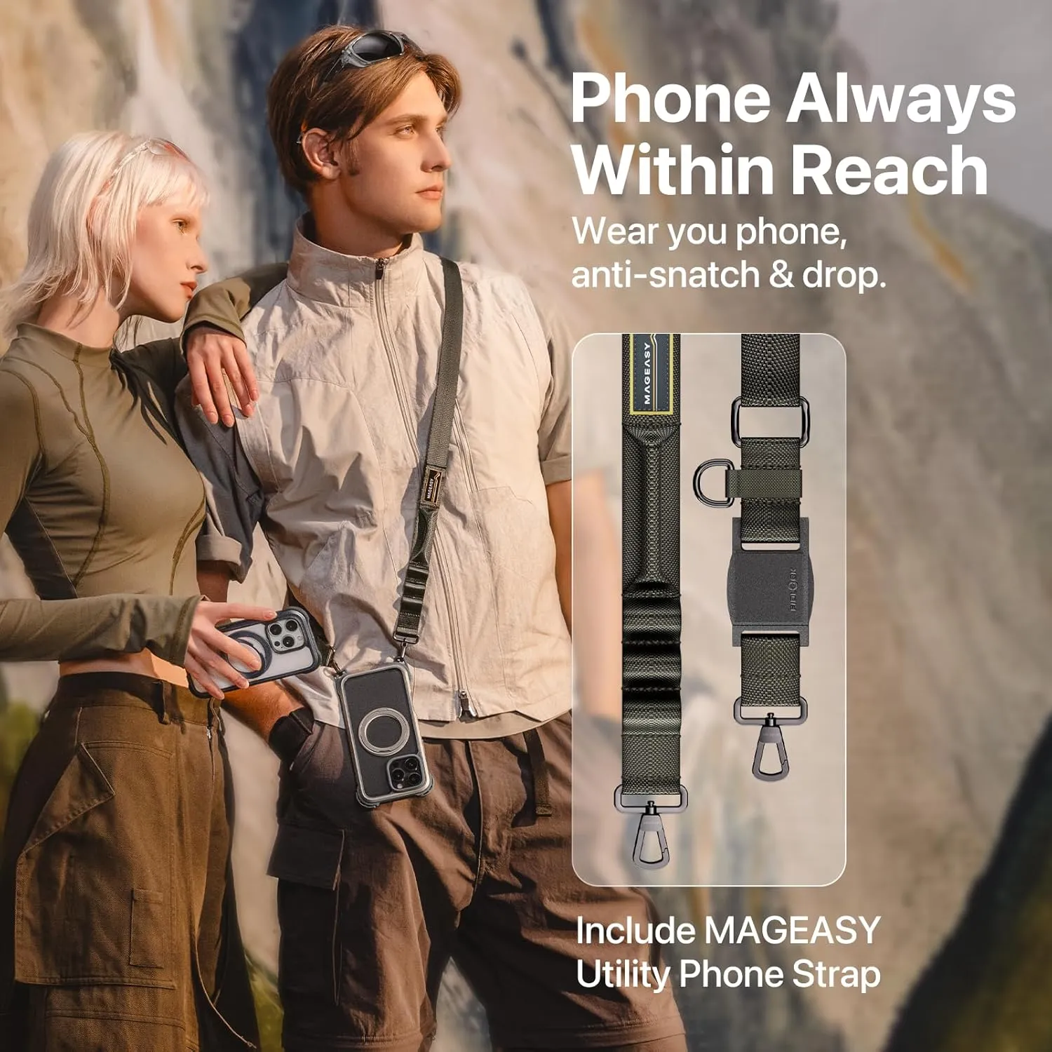 MAGEASY Designed for iPhone 16 Pro Max Case with 360° Stand - [Camera Control Button Coverage] 25ft Ultimate Drop Protection Compatible with MagSafe, Aluminum Frame | Odyssey Ultra M