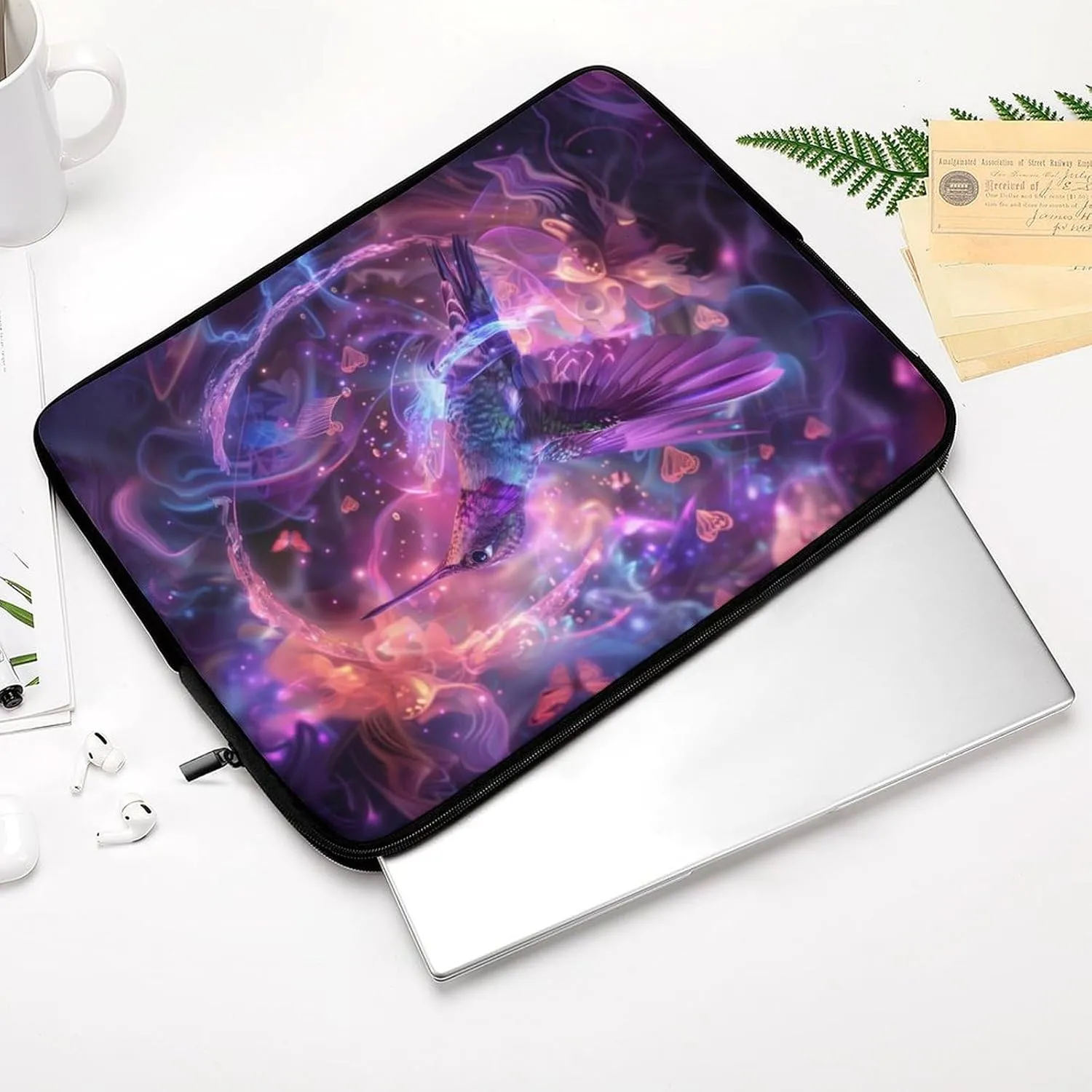 Magic Love Fog Hummingbird Laptop Sleeve 13/15 Inch Briefcase Cover Shockproof Protective Case Handbags Portable Laptop Bag