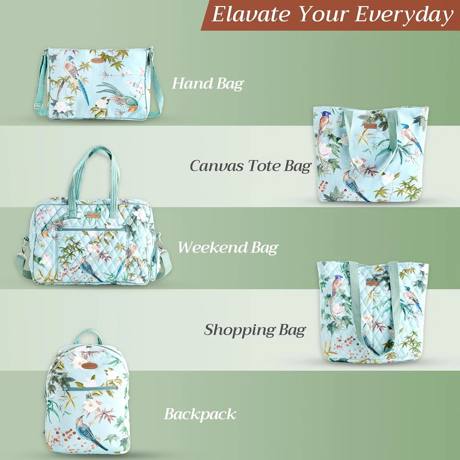 Maison d' Hermine Cross Body Bag Cotton Adjustable Shoulder Strap Hand Bag Tote purse with Zippered & Slip Pockets