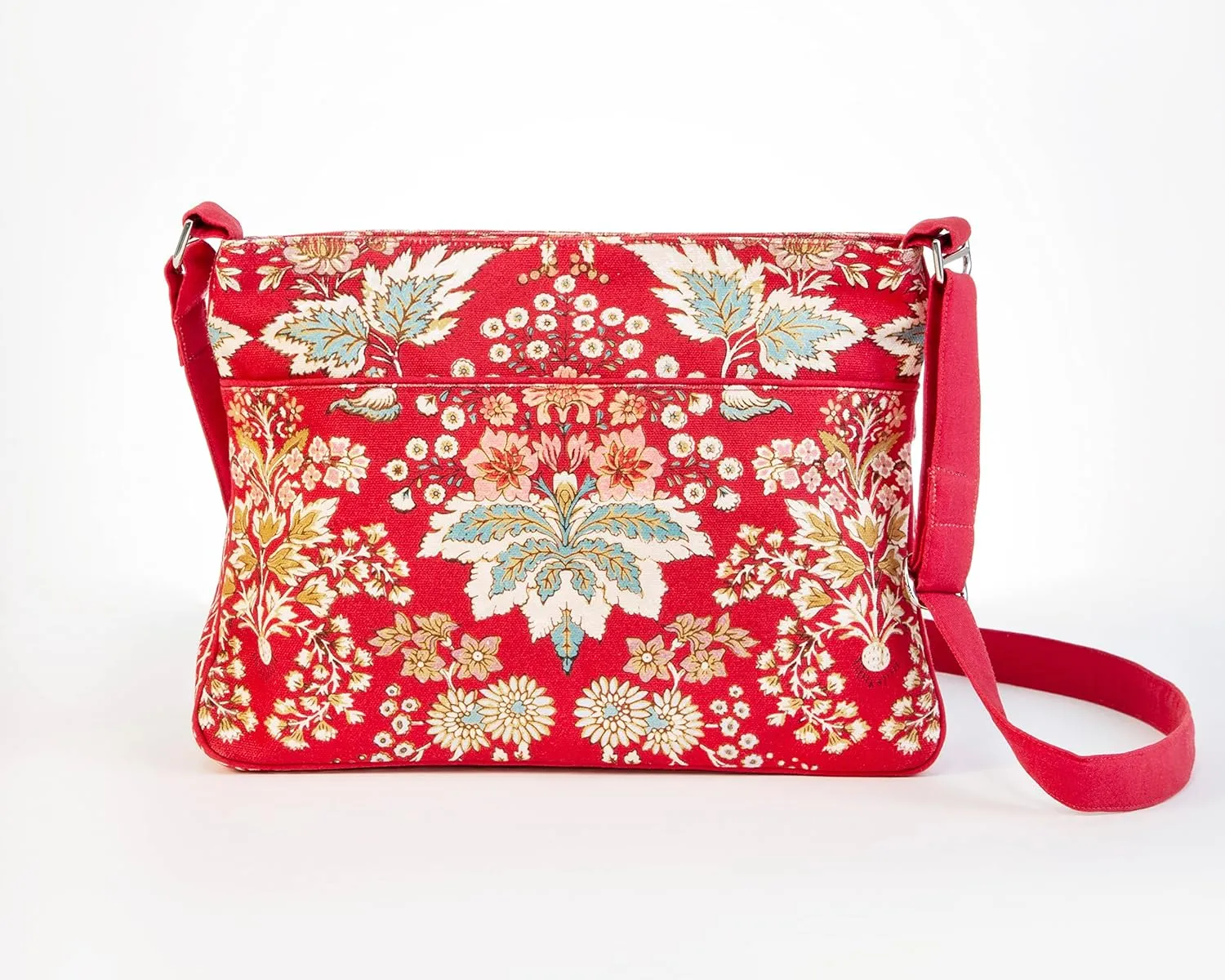 Maison d' Hermine Cross Body Bag Cotton Adjustable Shoulder Strap Hand Bag Tote purse with Zippered & Slip Pockets