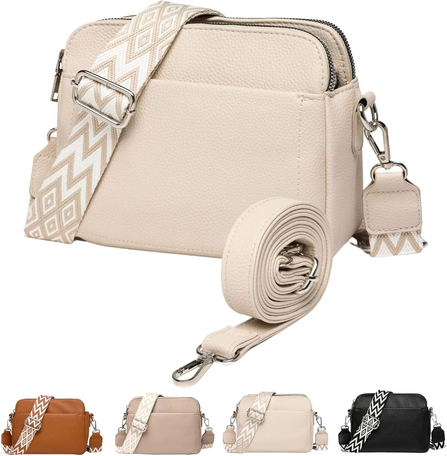 Makukke Crossbody Bags for Women, Vegan Leather Small Shoulder Handbag, Purses for Women with 2 Adjustable Shoulder Strap