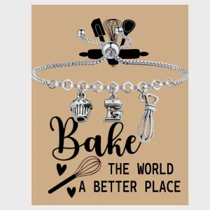 MAOFAED Baker Gift - Bake The World A Better Place - Pastry Lover Merchandise (Card BR)