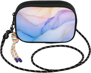 Marble Blue Gold Crossbody Bag for Women Cell Phone Purses Women's Small Shoulder Handbags Wallet Purse with Strap
