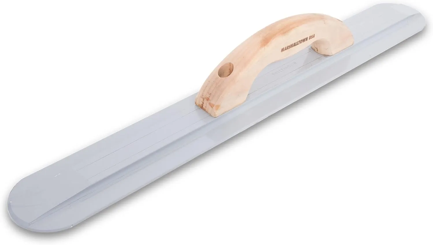 MARSHALLTOWN Round End Magnesium Hand Float, 24 Inch x 3-1/8 Inch, Large Round Wooden Handle, Eliminates Float Marks, Provides Smooth Finish, Made in the USA, Concrete Float, 155LRW