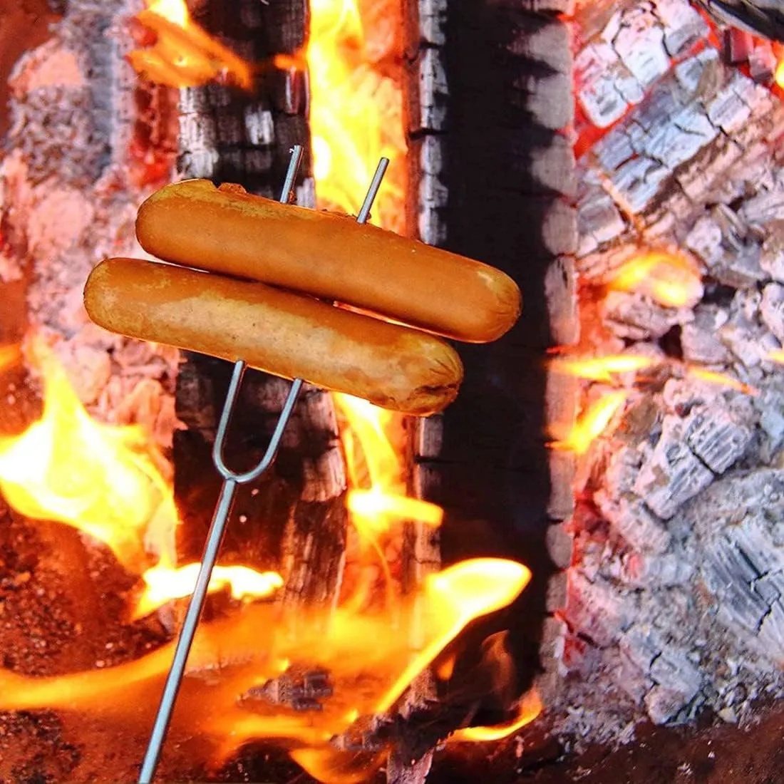 Marshmallow Roasting Sticks - Smores Sticks for Fire Pit Extra Long Extendable Smore Skewers Hot Dog Sticks for Campfire, 32 Inch Telescoping Forks Set of 8Pcs Thanksgiving Christmas Gifts