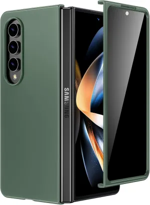 Maxdara for Samsung Galaxy Z Fold 4 Case with Built-in Privacy Screen Protector, Fold 4 Case Support Wireless Charging Shockproof Protective Phone Cover for Galaxy Z Fold4 (Green)