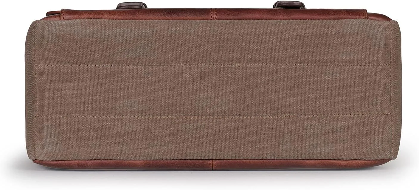 MegaGear Italian Leather Messenger Bag, Lightweight Unisex Business Briefcase Satchel Portfolio, Multi Compartment