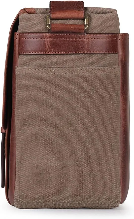 MegaGear Italian Leather Messenger Bag, Lightweight Unisex Business Briefcase Satchel Portfolio, Multi Compartment