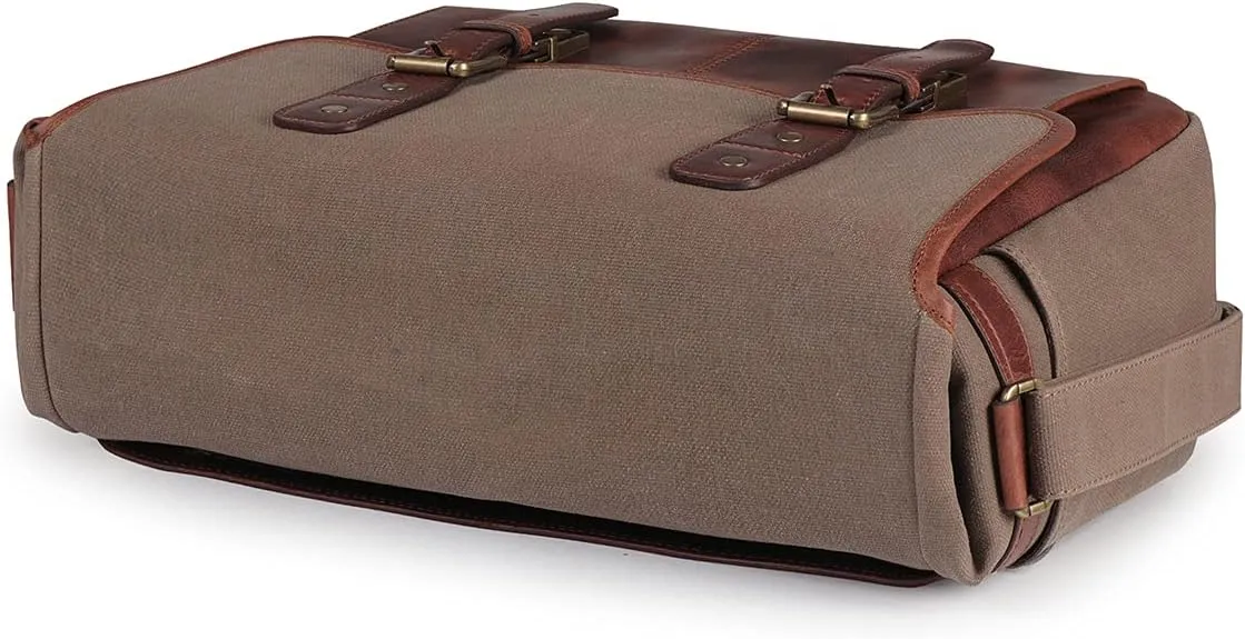 MegaGear Italian Leather Messenger Bag, Lightweight Unisex Business Briefcase Satchel Portfolio, Multi Compartment