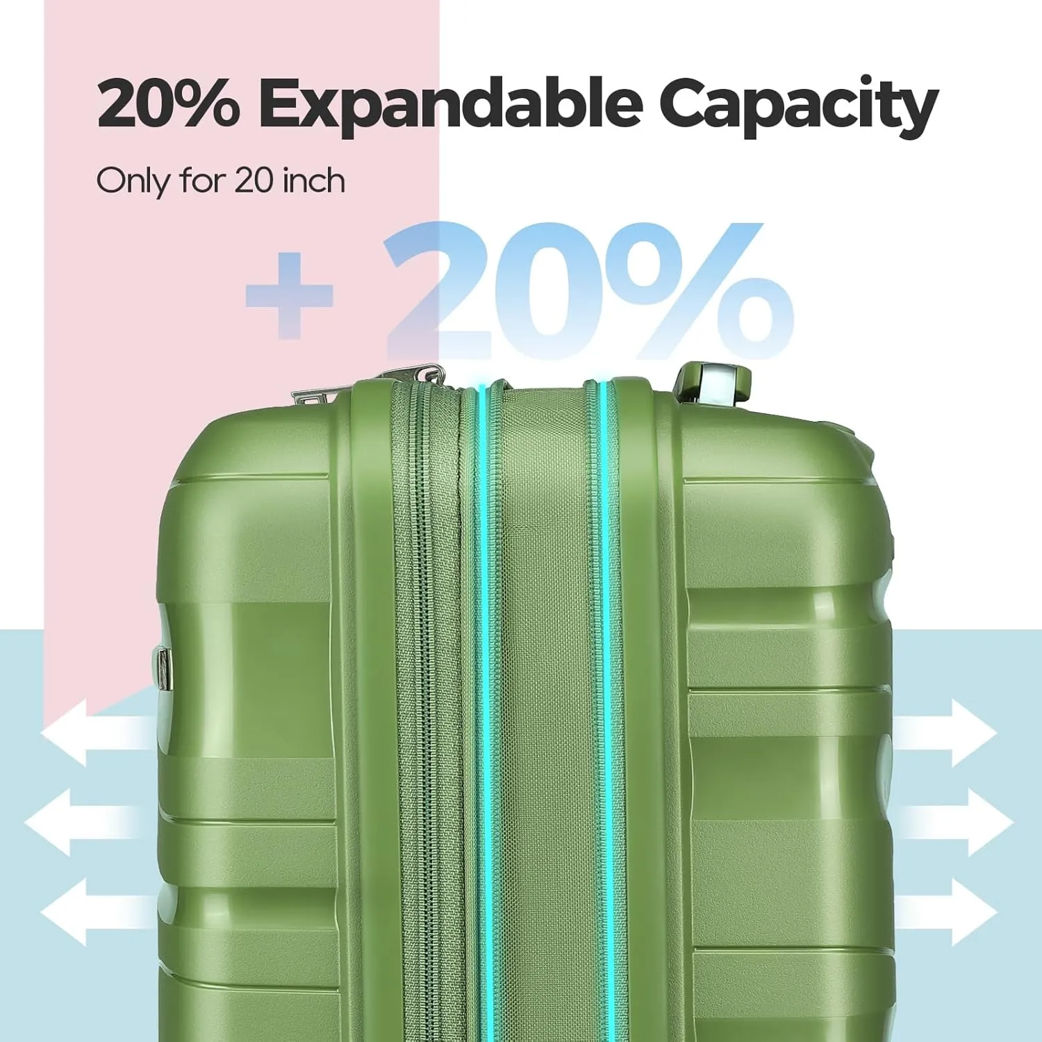 Melalenia Luggage Sets 3 Piece Expandable Suitcase Set, PP Hardshell Suitcase with Spinner Wheels,Lightweight Carry On Luggage with TSA Lock for Women