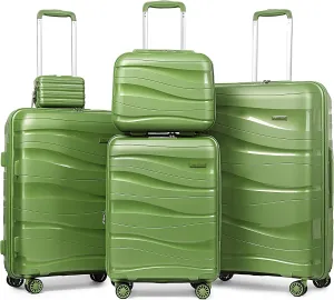 Melalenia Luggage Sets 3 Piece Expandable Suitcase Set, PP Hardshell Suitcase with Spinner Wheels,Lightweight Carry On Luggage with TSA Lock for Women