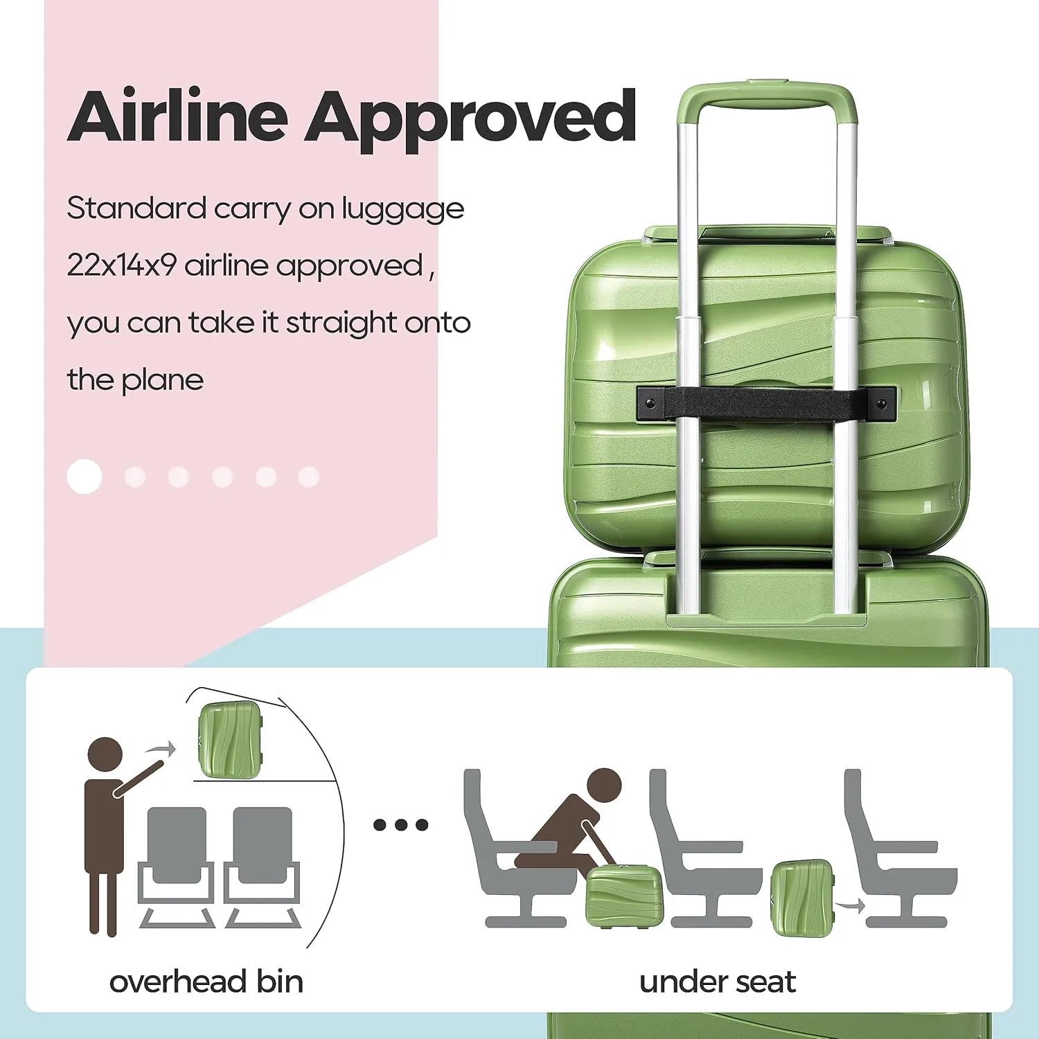 Melalenia Luggage Sets 3 Piece Expandable Suitcase Set, PP Hardshell Suitcase with Spinner Wheels,Lightweight Carry On Luggage with TSA Lock for Women