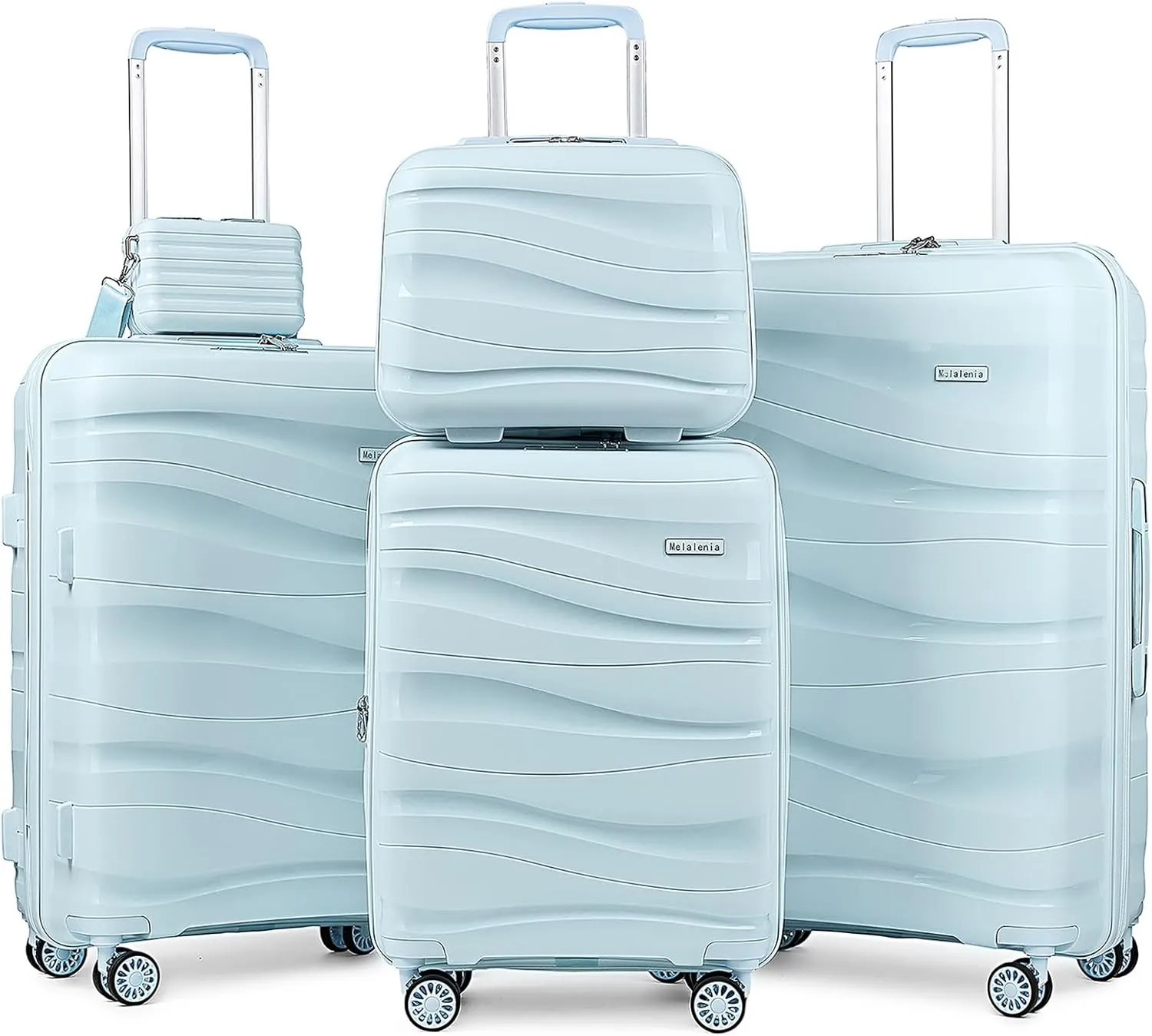 Melalenia Luggage Sets 3 Piece Expandable Suitcase Set, PP Hardshell Suitcase with Spinner Wheels,Lightweight Carry On Luggage with TSA Lock for Women
