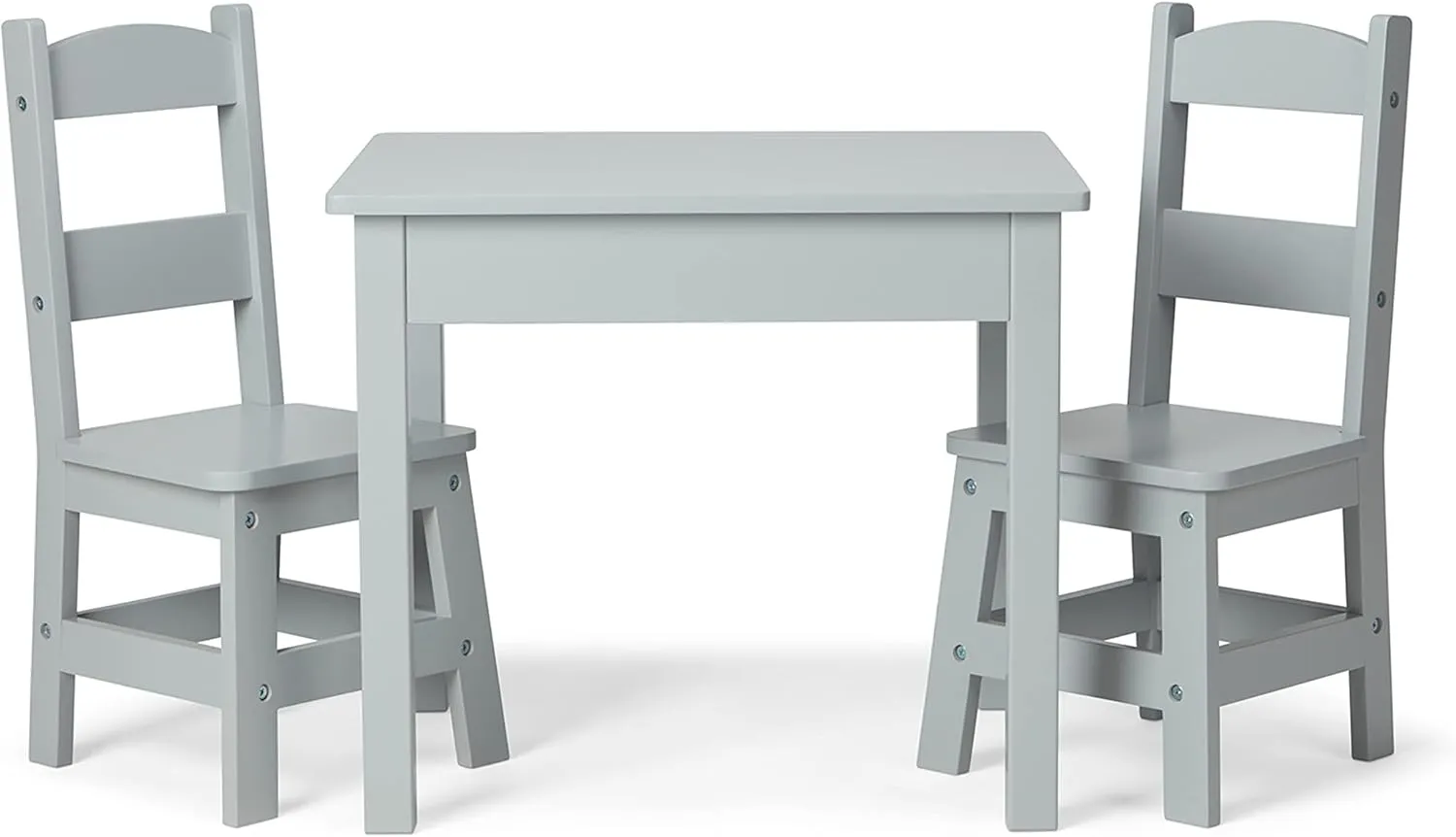 Melissa & Doug Wooden Table & Chairs-Gray Kids Furniture , Grey