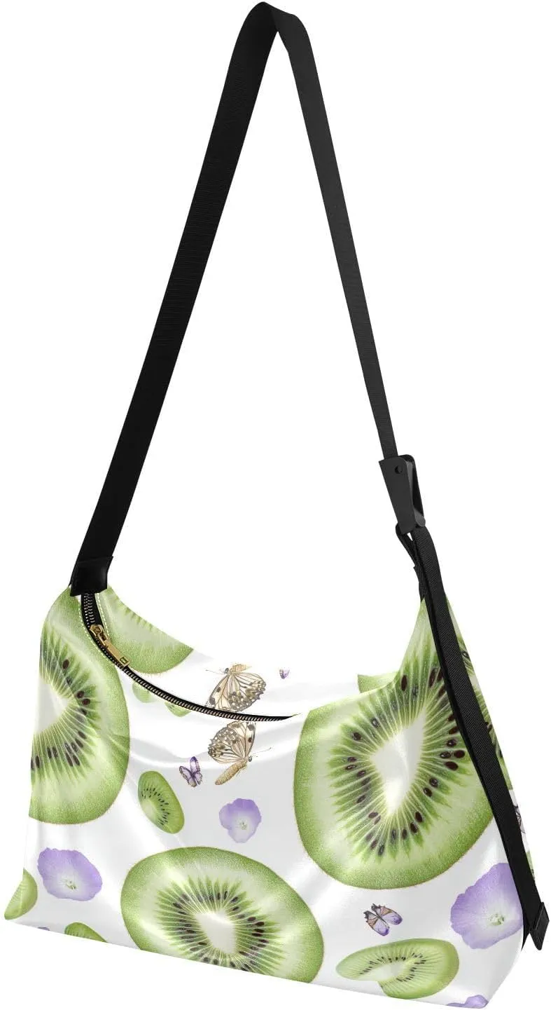 Men Crossbody Wallet Purse Leather Men Bags Shoulder Crossbody Sling Bag Fresh Pomegranate Fruit White