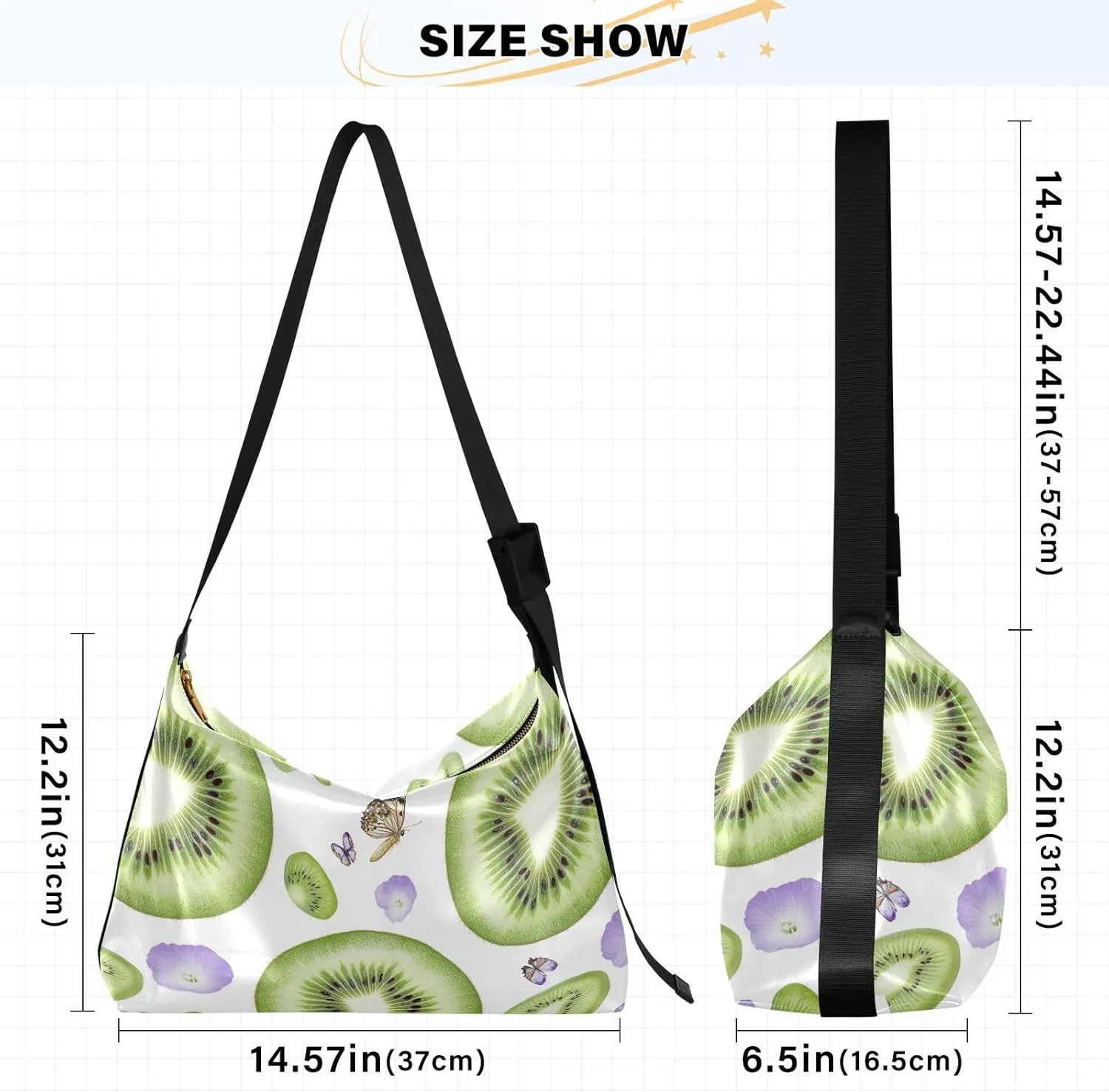 Men Crossbody Wallet Purse Leather Men Bags Shoulder Crossbody Sling Bag Fresh Pomegranate Fruit White