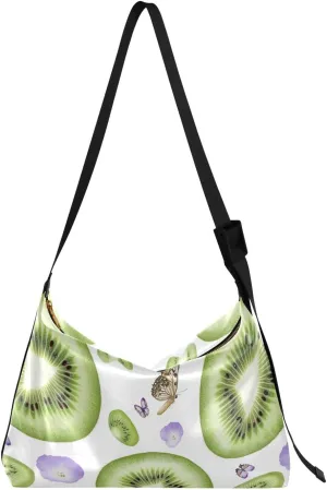 Men Crossbody Wallet Purse Leather Men Bags Shoulder Crossbody Sling Bag Fresh Pomegranate Fruit White