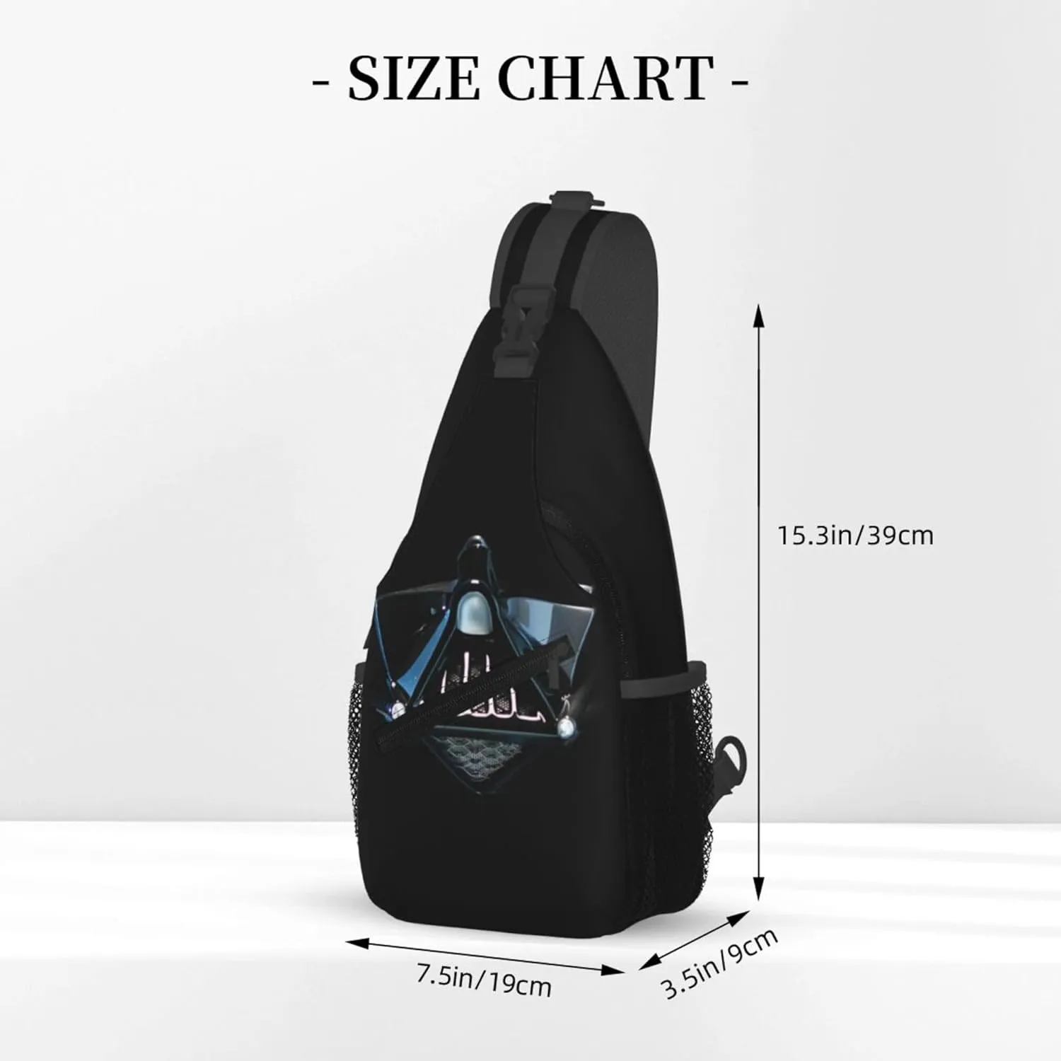 Men Women Cross Chest Sling Bag Diagonally, Darth Masks Vader Durable Adjustable for Outdoor Travel Cycling Travel Hiking Daypack