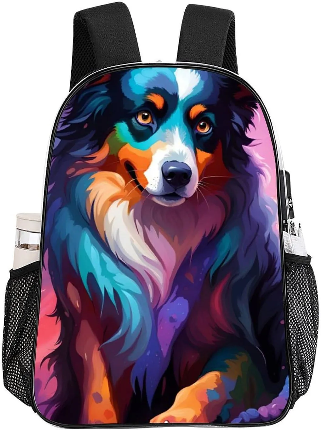Men Women Transparent Lovely Alaska Dog Art Daypack Backpack Large Capacity Carry On Bag With Smooth Zippers for Hiking Picnic Walking Cycling