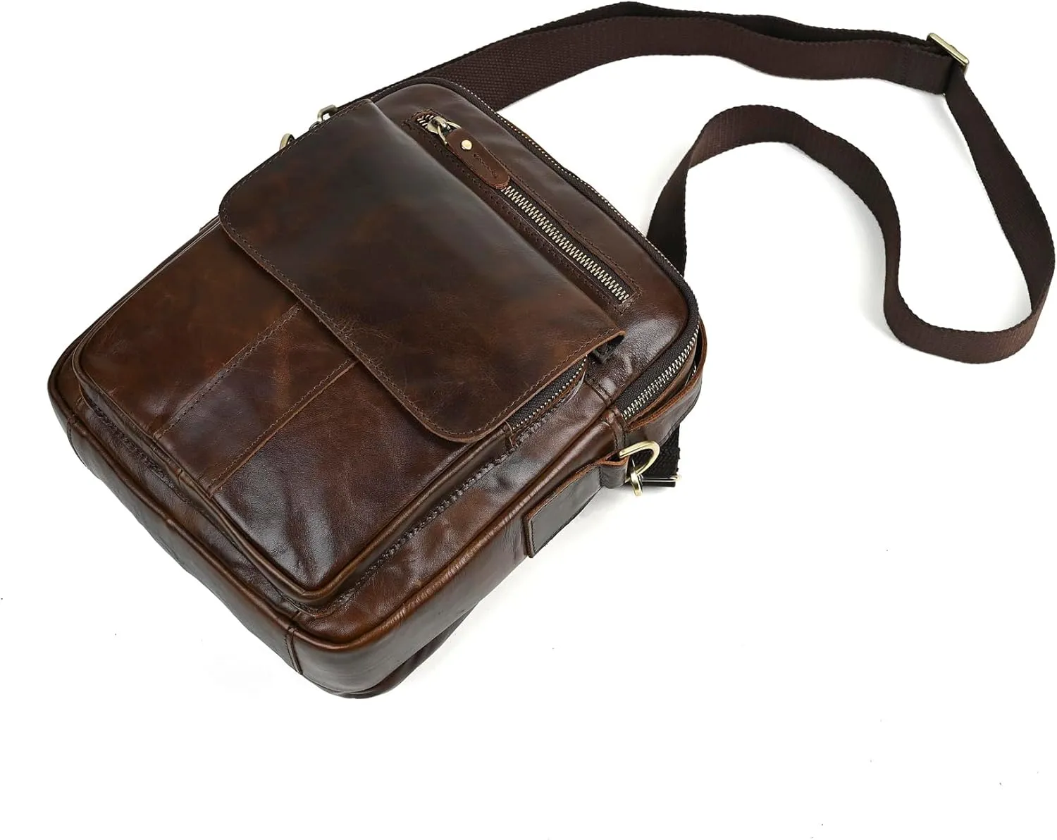 Mens Genuine Leather Sling Messenger Shoulder Cross body Satchel Bag Handle Tote Business Briefcase Portfolio
