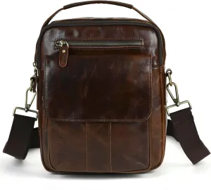 Mens Genuine Leather Sling Messenger Shoulder Cross body Satchel Bag Handle Tote Business Briefcase Portfolio