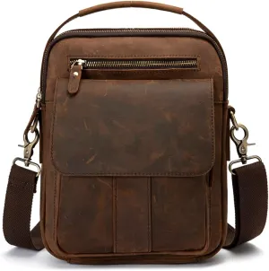 Mens Genuine Leather Sling Messenger Shoulder Cross body Satchel Bag Handle Tote Business Briefcase Portfolio