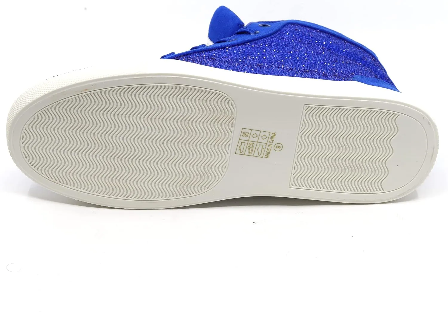 Men's High Top Crystal Shimmer Rhinestone Flat Fashion Casual Sneakers Shoes SNK-07