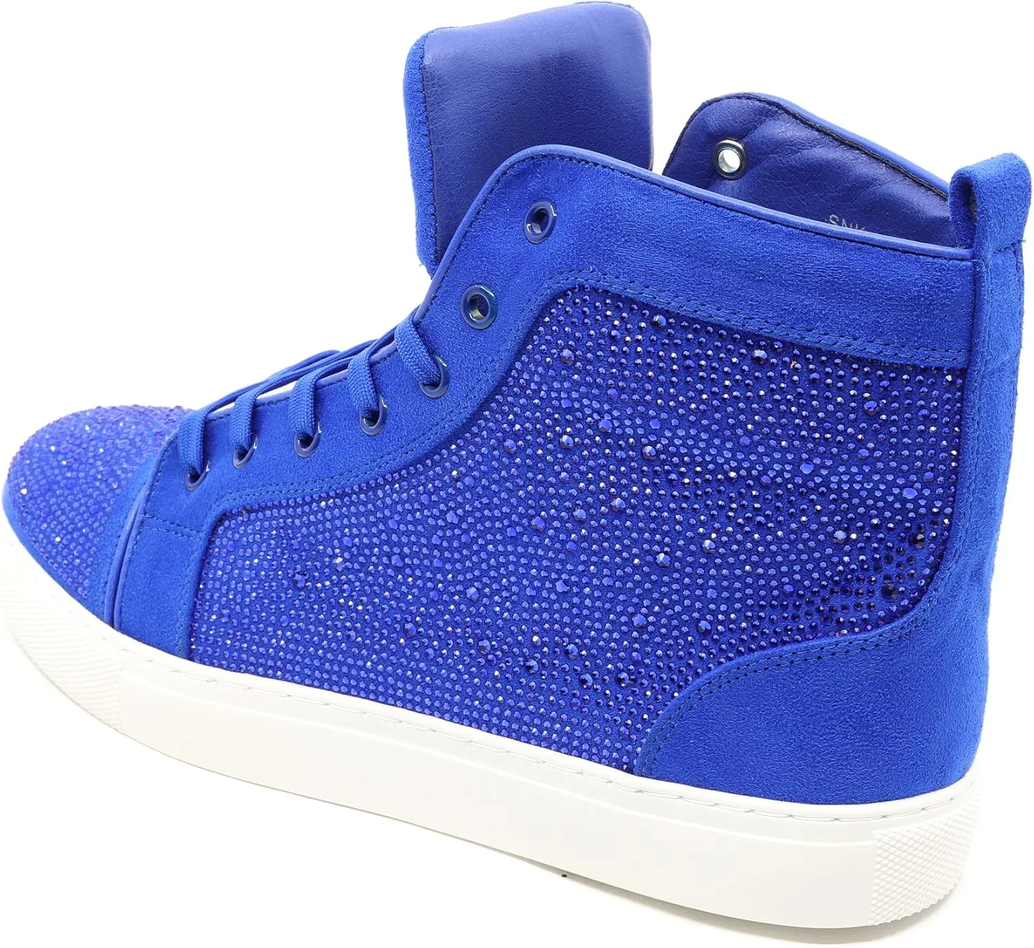 Men's High Top Crystal Shimmer Rhinestone Flat Fashion Casual Sneakers Shoes SNK-07
