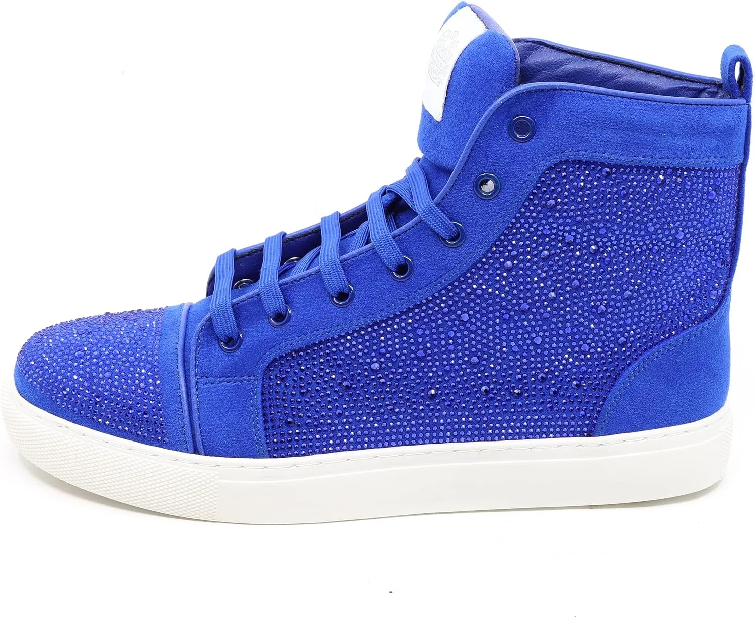 Men's High Top Crystal Shimmer Rhinestone Flat Fashion Casual Sneakers Shoes SNK-07