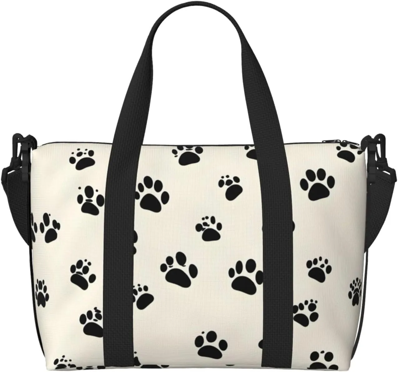 Meow Footprints Travel Duffel Bag Tote Carry On Luggage Bag Water Resistant Weekender Overnight Bags For Foldable