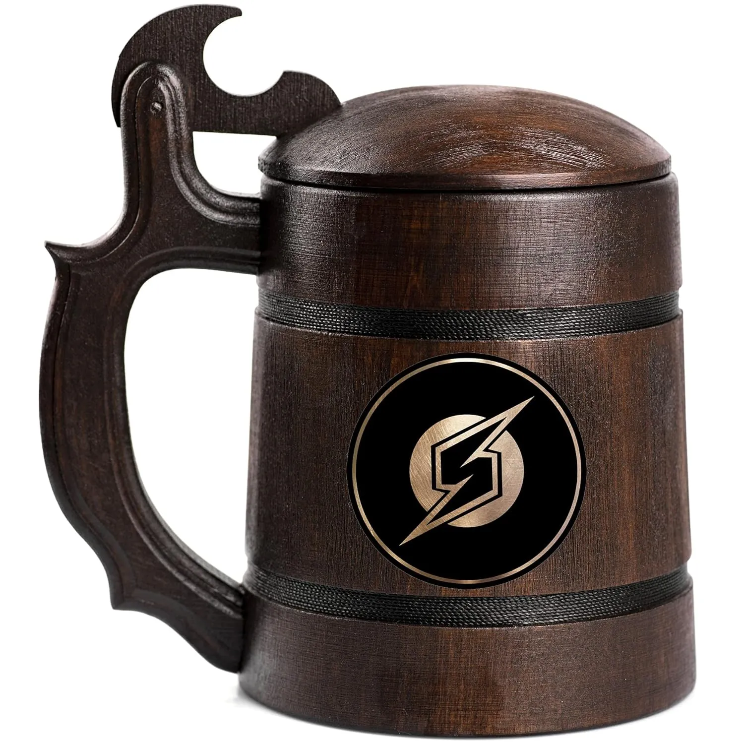 Metroid Wooden Beer Mug, Personalized Super Smash Bros Beer Stein, Wooden Tankard