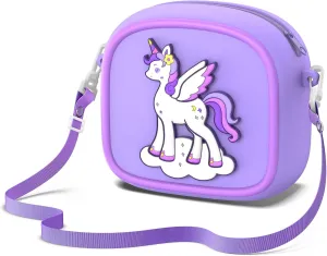 MgaoLo Kids Bag Silicone Cute Crossbody Shoulder Bag - Adjustable Strap, Water-Resistant & Easy-Open Design for Girls