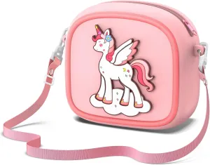 MgaoLo Kids Bag Silicone Cute Crossbody Shoulder Bag - Adjustable Strap, Water-Resistant & Easy-Open Design for Girls