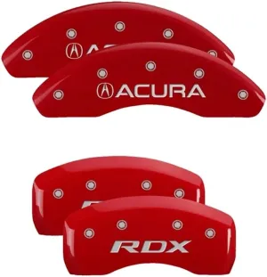 MGP Caliper Covers - Brake Caliper Covers 2019-2023 Acura RDX (39024s) Front and Rear Set - Acura/RDX Logo - Red
