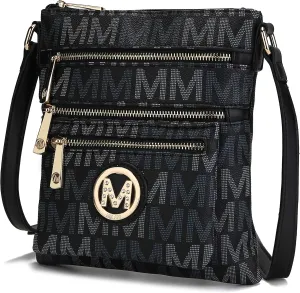 Mia K Women's Crossbody Handbag, PU Leather Adjustable Strap, Side Crossover Bag, Shoulder Bag