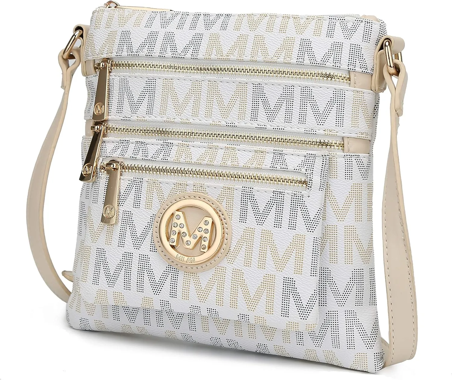 Mia K Women's Crossbody Handbag, PU Leather Adjustable Strap, Side Crossover Bag, Shoulder Bag