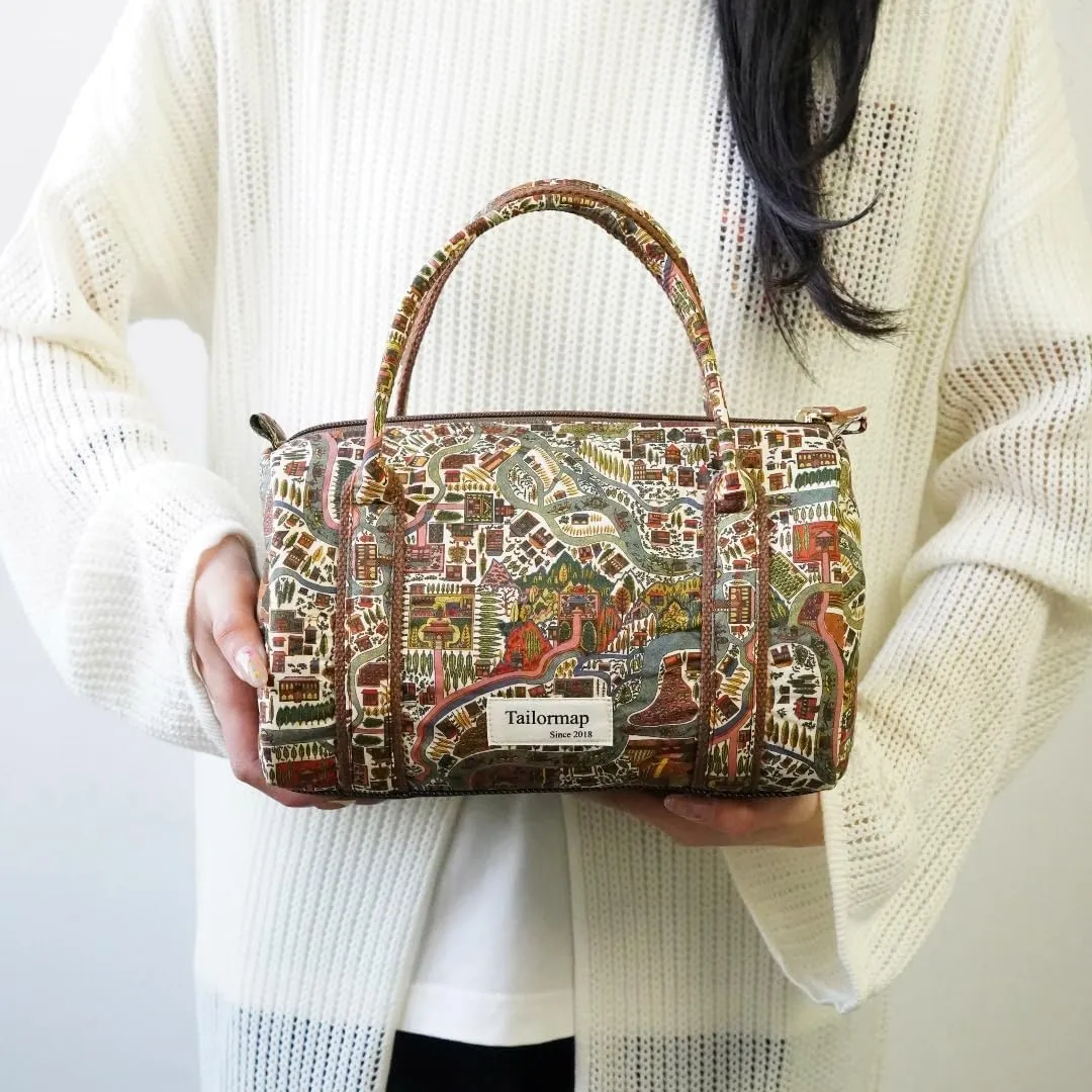 Mini Boston Bag for Women, Handmade Liberty Floral Satchel, Small Lightweight Designer Top Handle Crossbody Purse
