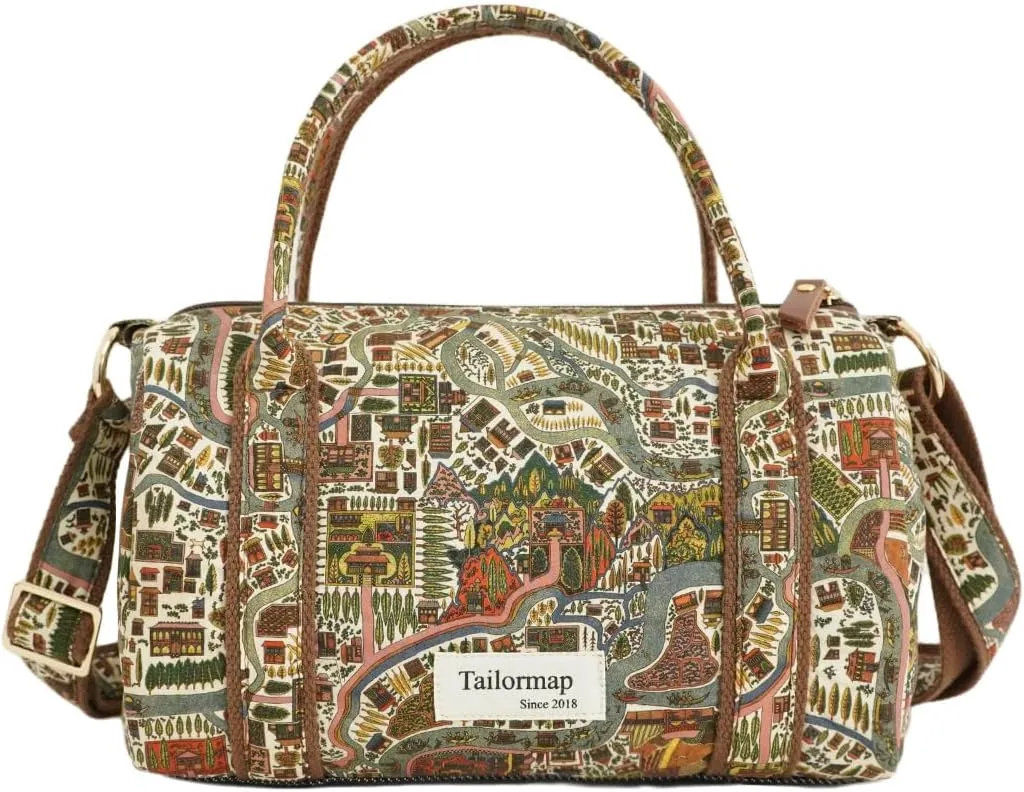 Mini Boston Bag for Women, Handmade Liberty Floral Satchel, Small Lightweight Designer Top Handle Crossbody Purse