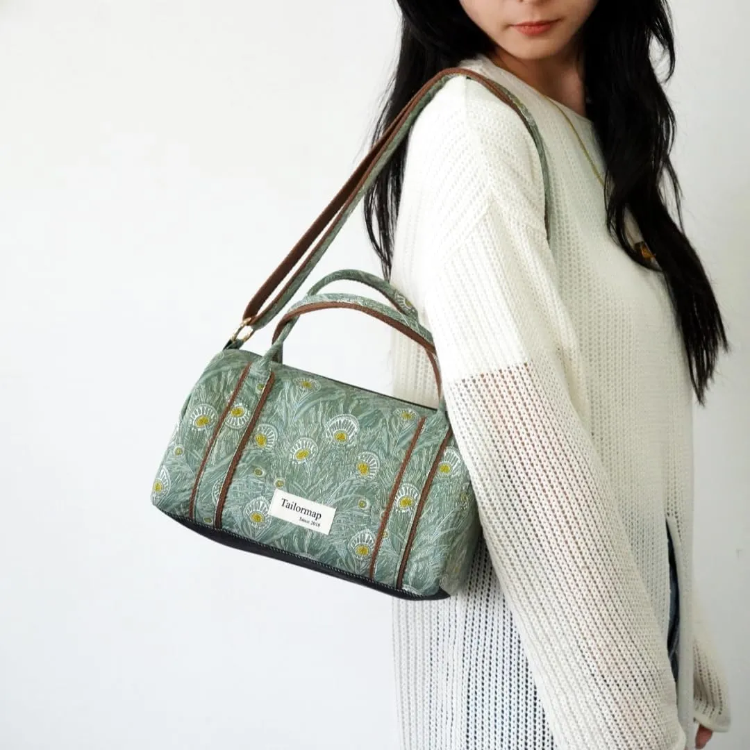 Mini Boston Bag for Women, Handmade Liberty Floral Satchel, Small Lightweight Designer Top Handle Crossbody Purse