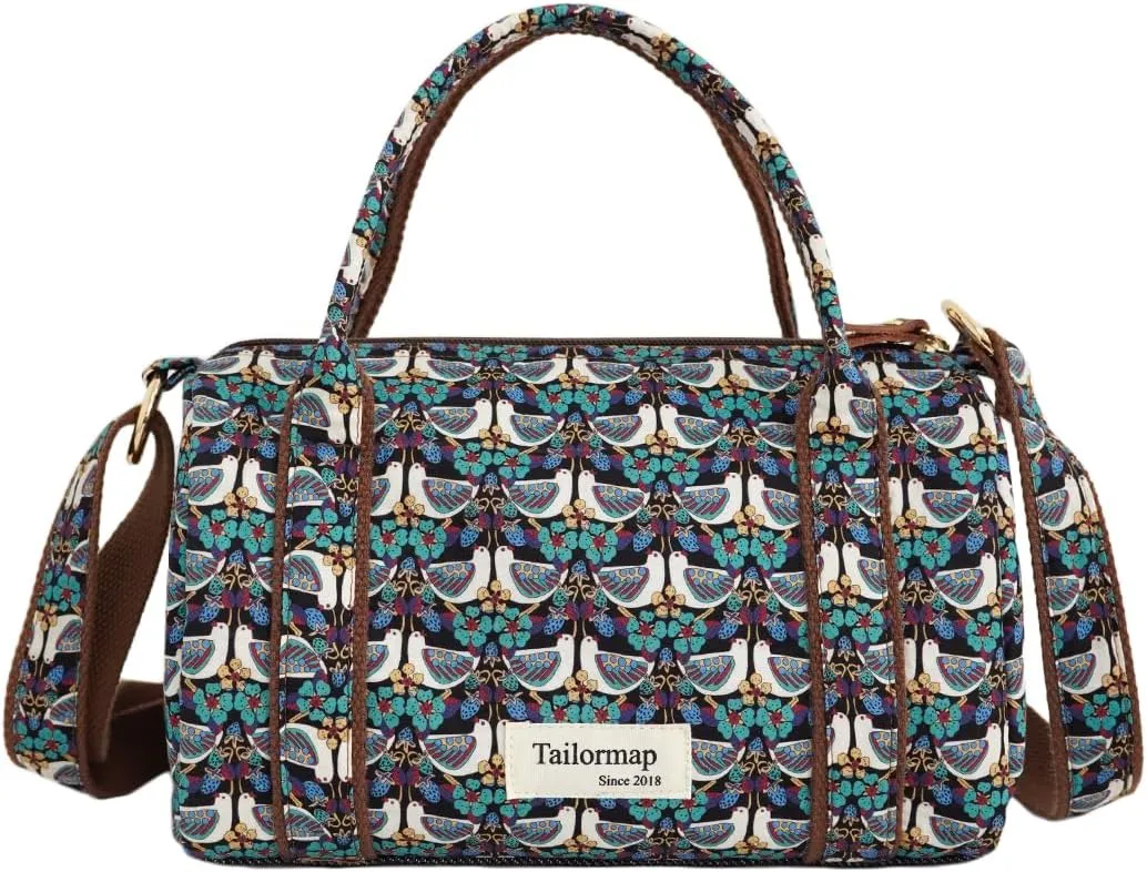 Mini Boston Bag for Women, Handmade Liberty Floral Satchel, Small Lightweight Designer Top Handle Crossbody Purse