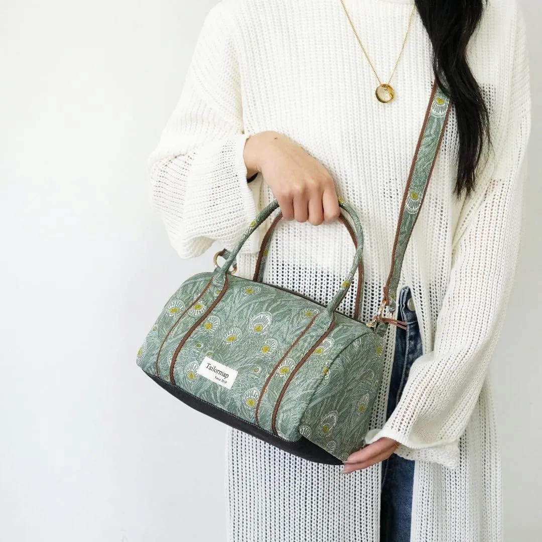 Mini Boston Bag for Women, Handmade Liberty Floral Satchel, Small Lightweight Designer Top Handle Crossbody Purse