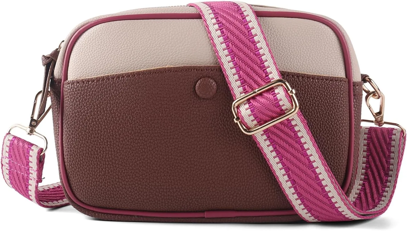 Mini Crossbody Bags for Women Trendy Vegan Leather Purses Small Shoulder Handbags with Adjustable Wide Strap