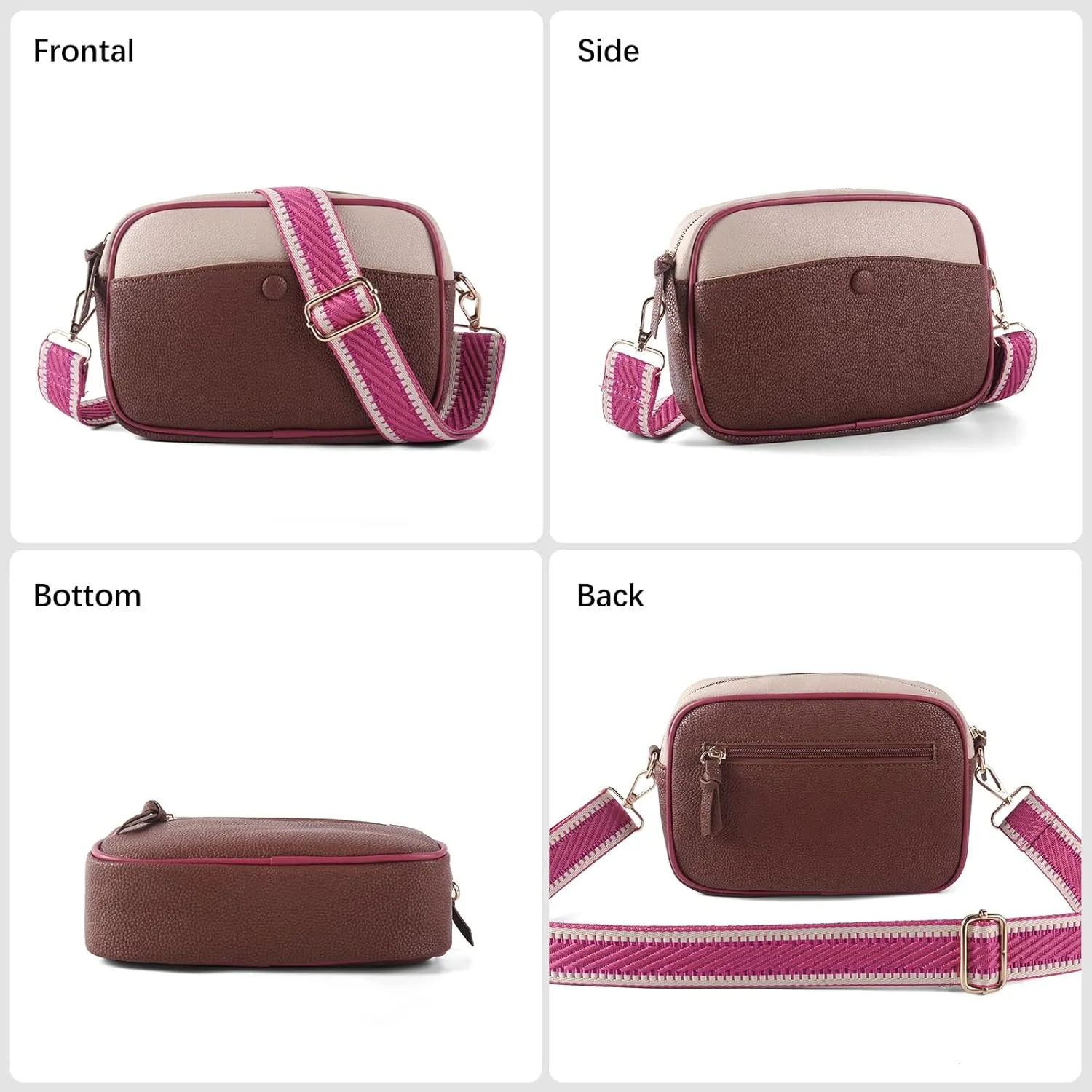 Mini Crossbody Bags for Women Trendy Vegan Leather Purses Small Shoulder Handbags with Adjustable Wide Strap