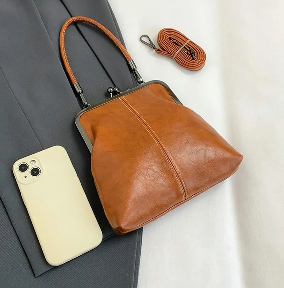 Mini Denim Crossbody Bag For Women,2025 Womens Small Blue Denim Tote Kiss Lock Purse Handbag for Daily Life