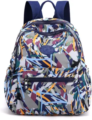 Mini Nylon Women Backpacks,11L Small Ladies backpacks Casual Lightweight Women Shopping Travel Daypack (A-Leave Navy)
