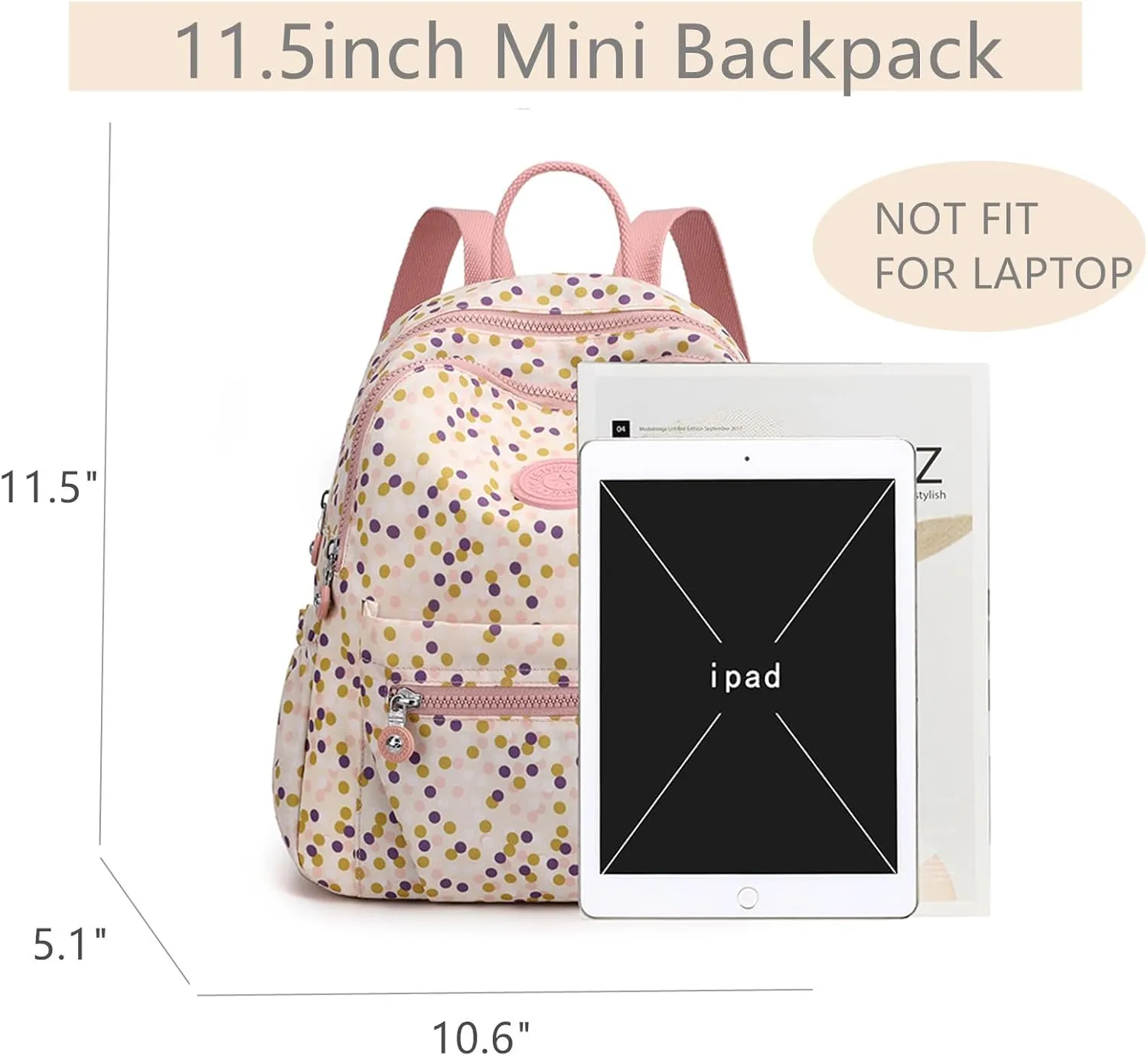 Mini Nylon Women Backpacks,11L Small Ladies backpacks Casual Lightweight Women Shopping Travel Daypack (A-Leave Navy)