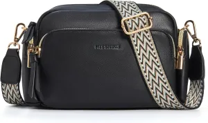 Missnine Small Crossbody Purse Women Quilted Crossbody Bags Soft Leather Shoulder Handbags with Adjustable Strap